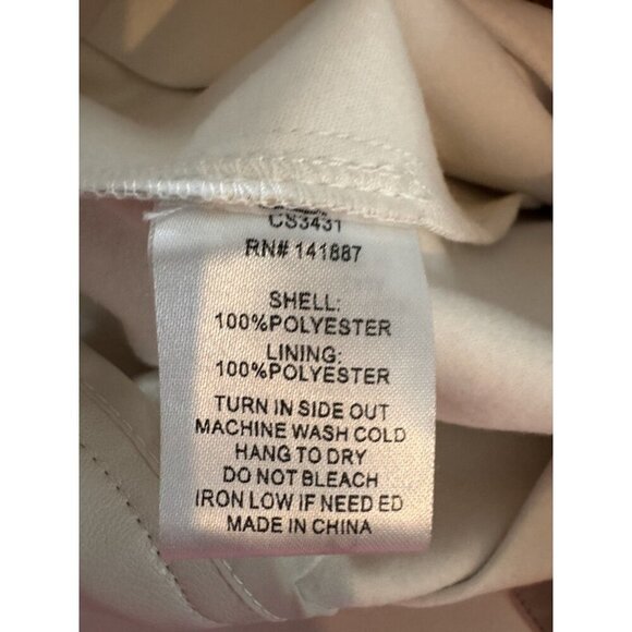 TCEC Mini Skirt Size Medium Faux Leather Pleated Cream Y2K 90s - Picture 7 of 11